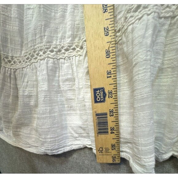 Knox Rose Womens Sundress Size M White Tiered Boho Cotton Coastal Short Shift - Picture 8 of 16